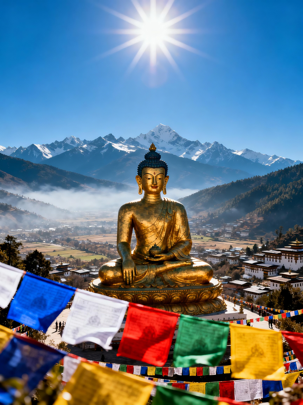 雲端守護-—-廷布大佛與經幡
